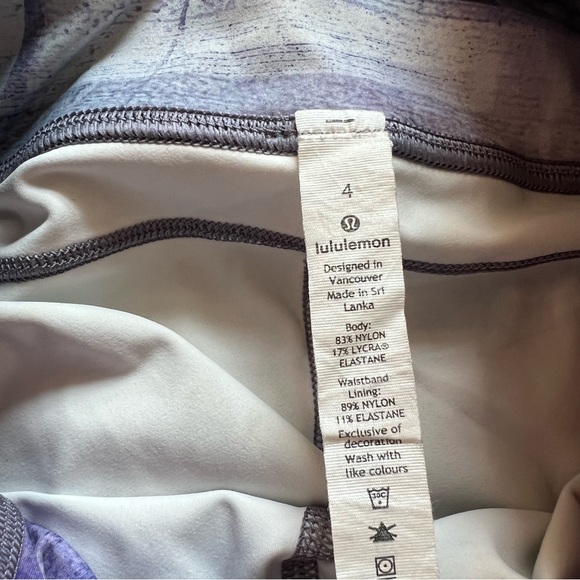 Lululemon Leggings 4 Fast & Free 7/8 Tight II Purple Sunrise Pink Small running - Picture 10 of 15